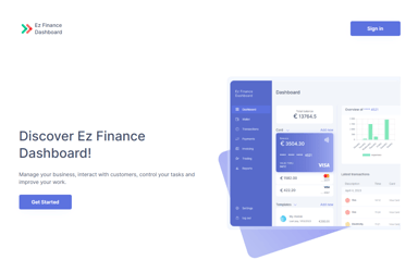 Ez Finance Dashboard template - NoCode Bubble.io Template by EazyCode ...