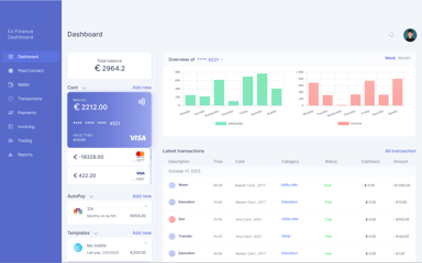 Ez Finance Dashboard template - NoCode Bubble.io Template by EazyCode ...